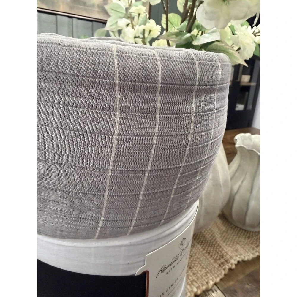 Full/Queen Microstripe Matelassé Coverlet Jet Gray - Hearth & Hand with Magnolia